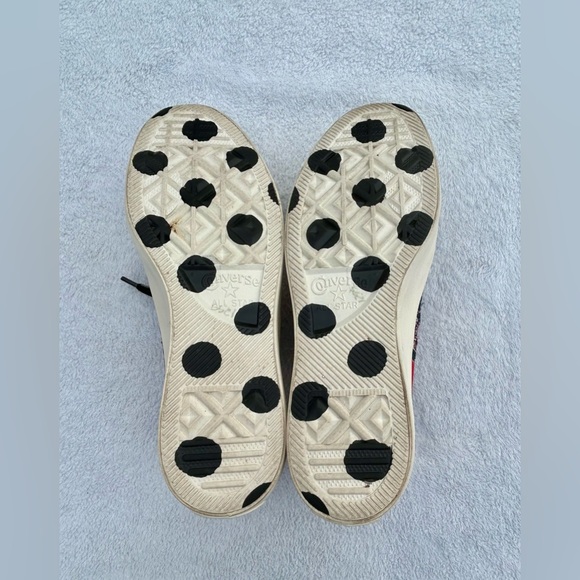 Converse Platform Shoes Sneakers Polka Dot Floral Sz 9.5 - Picture 6 of 8